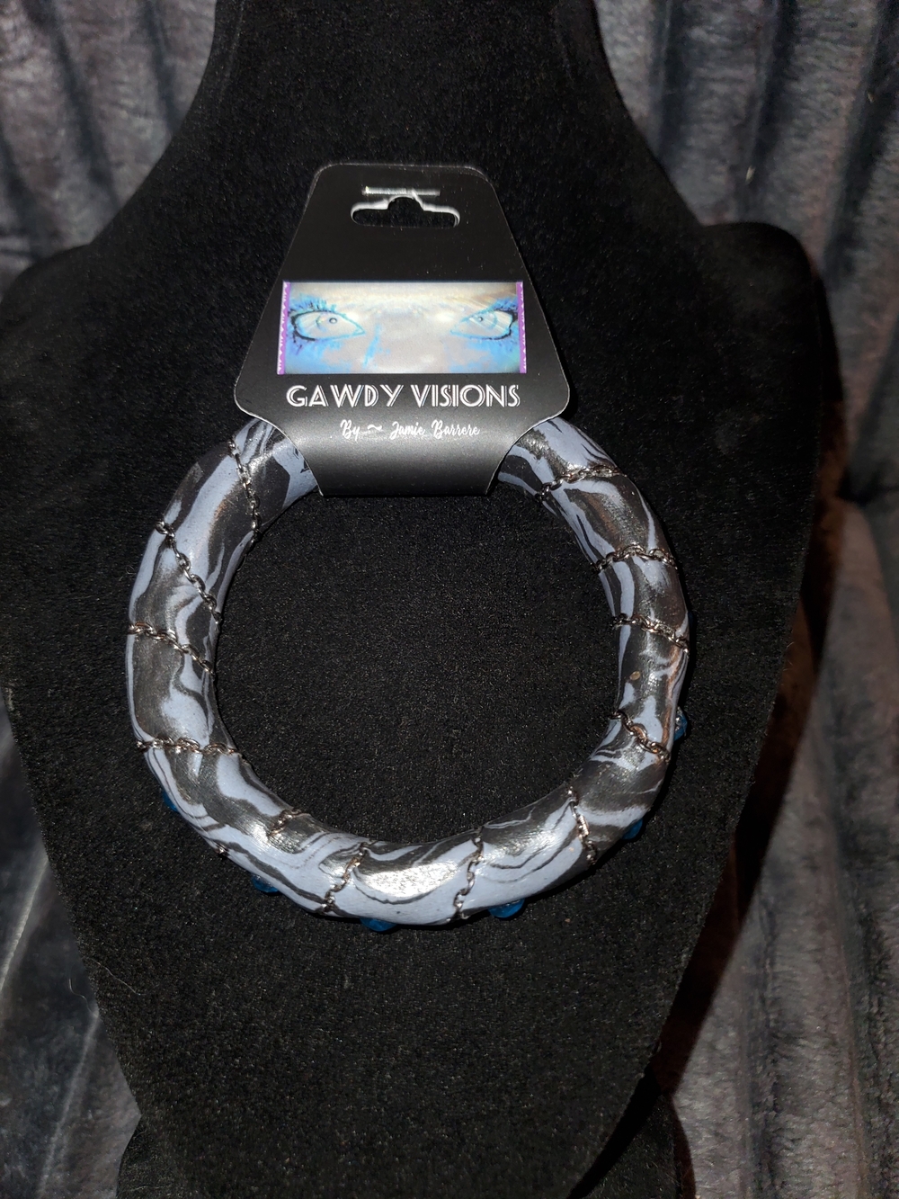 Handcrafted Marbled Statement Bangle